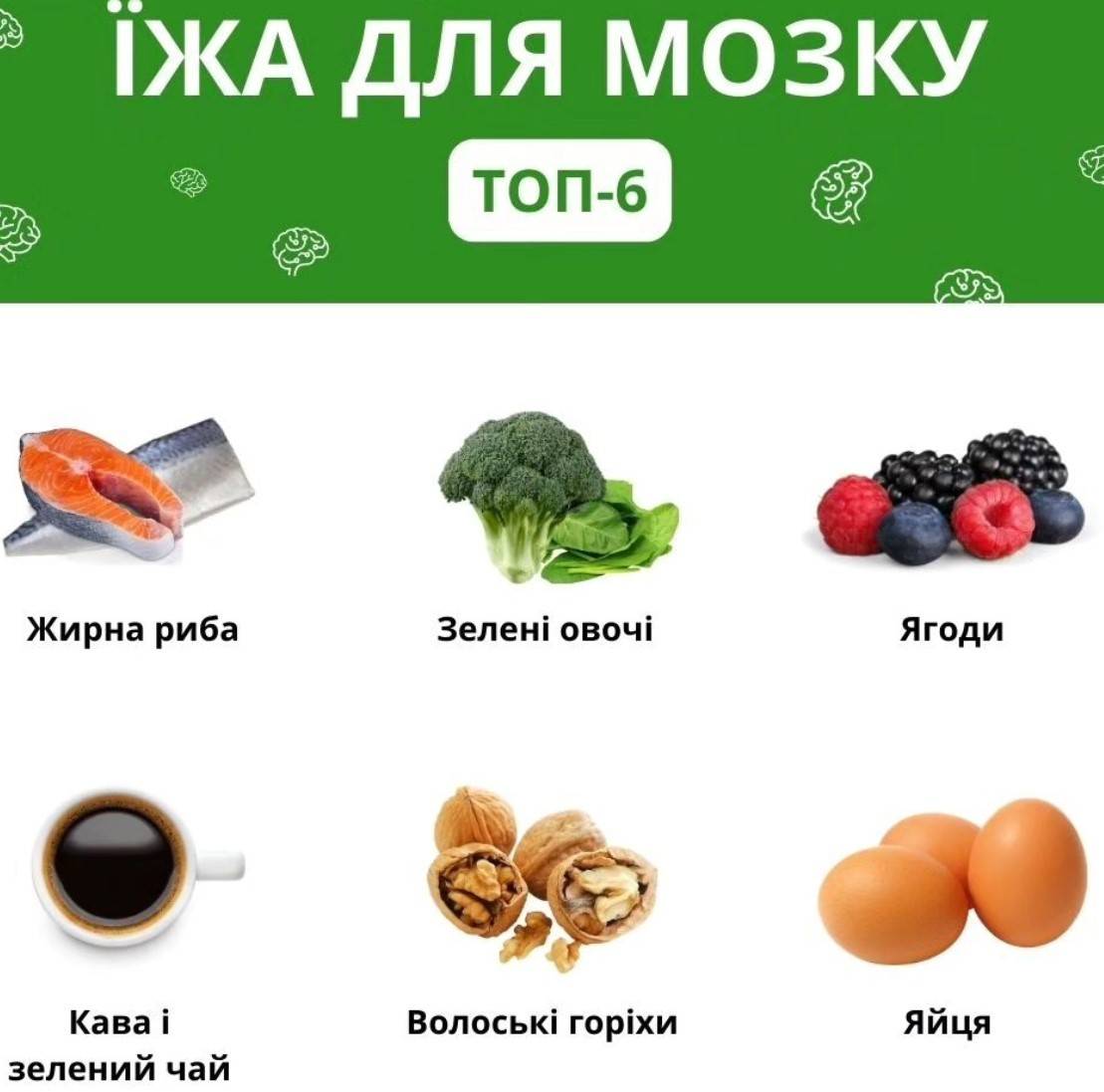 Еда для мозга. Какие продукты помогут его поддерживать в максимальном  рабочем состоянии? ИНФОГРАФИКА - МЕТА