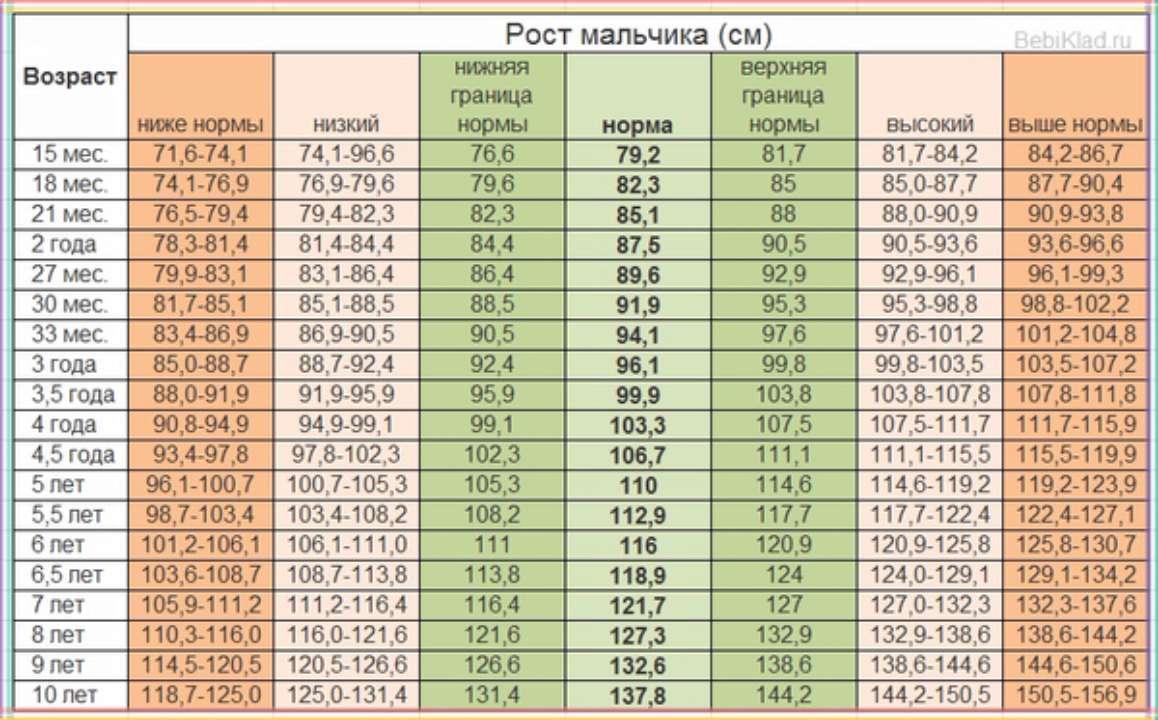 Таблица веса и роста ребенка до года по месяцам - МЕТА